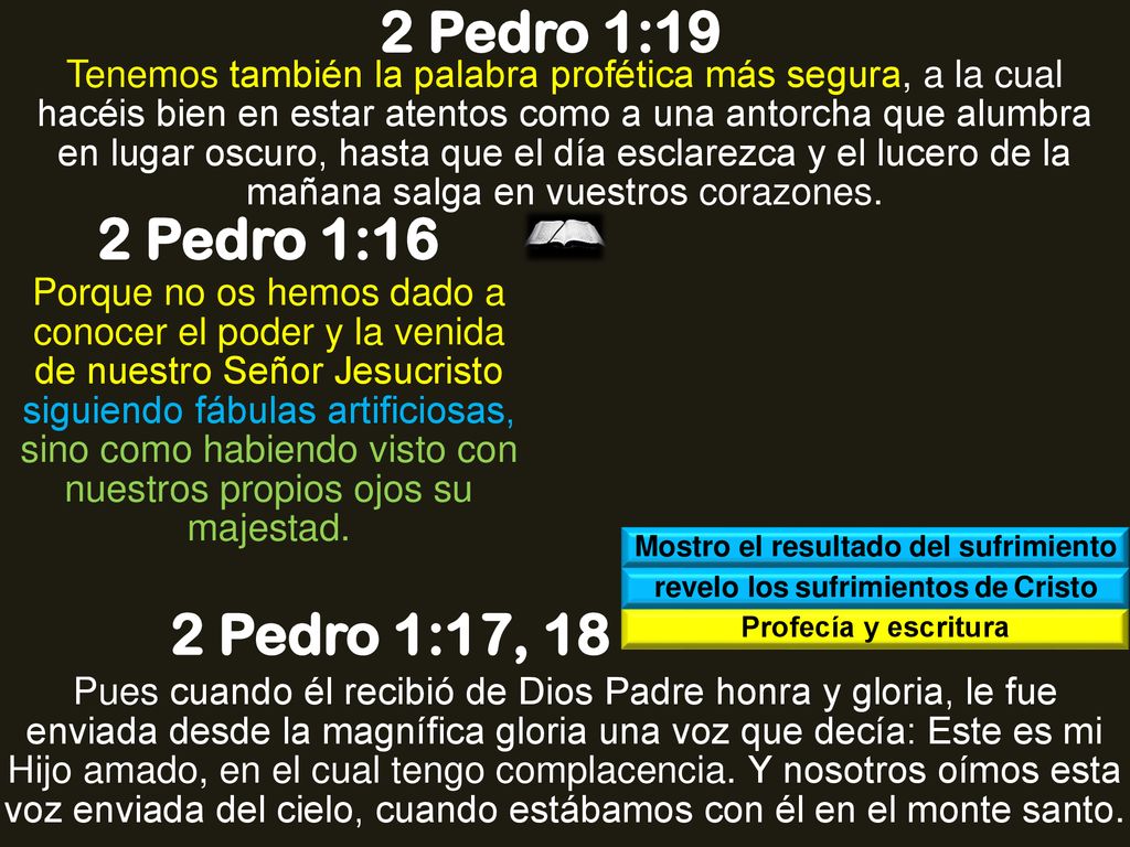 Mostro el resultado del sufrimiento revelo los sufrimientos de Cristo