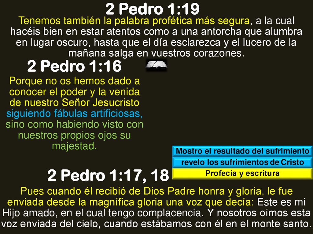 Mostro el resultado del sufrimiento revelo los sufrimientos de Cristo