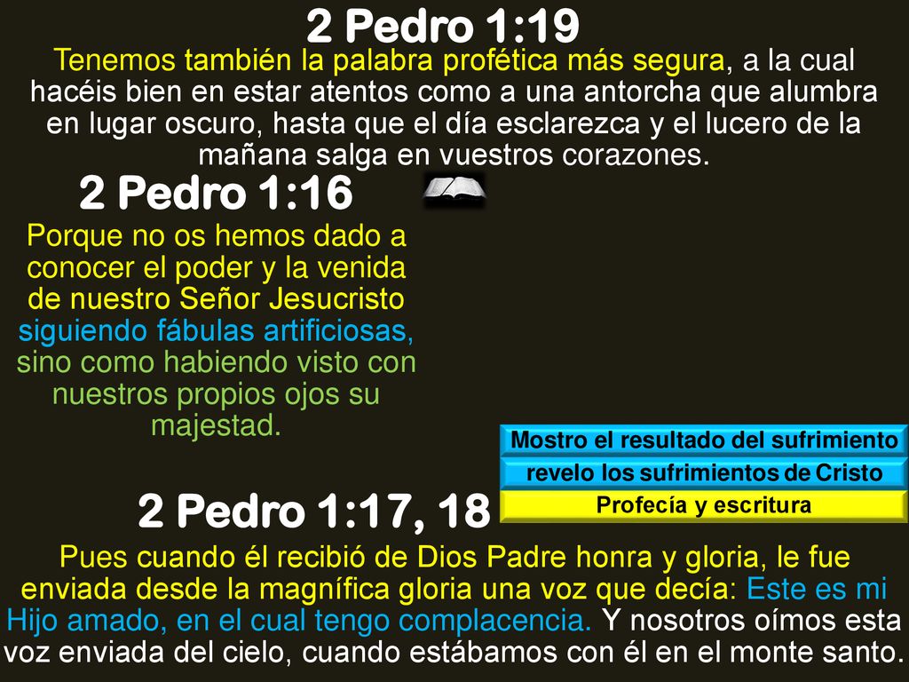 Mostro el resultado del sufrimiento revelo los sufrimientos de Cristo