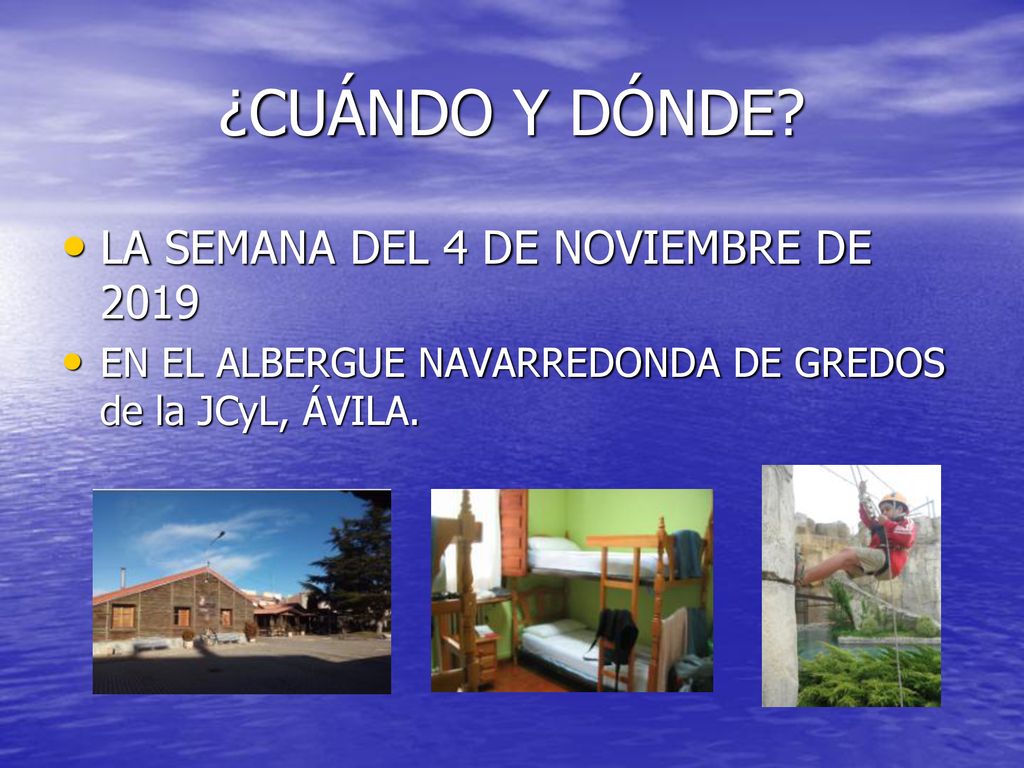 ¿CUÁNDO Y DÓNDE LA SEMANA DEL 4 DE NOVIEMBRE DE 2019