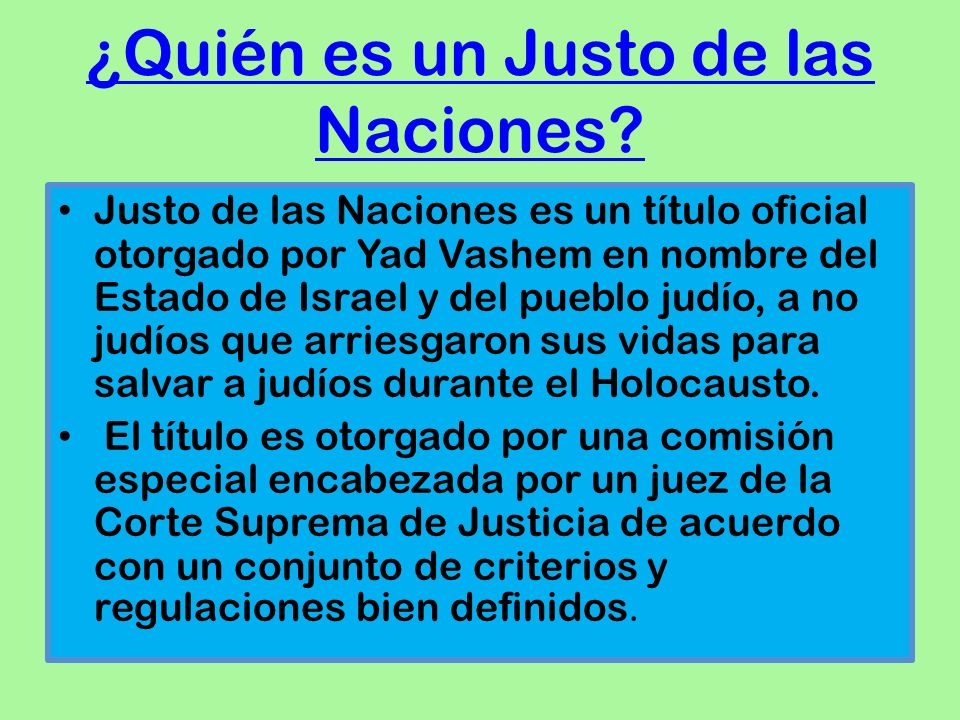 ¿Quién es un Justo de las Naciones