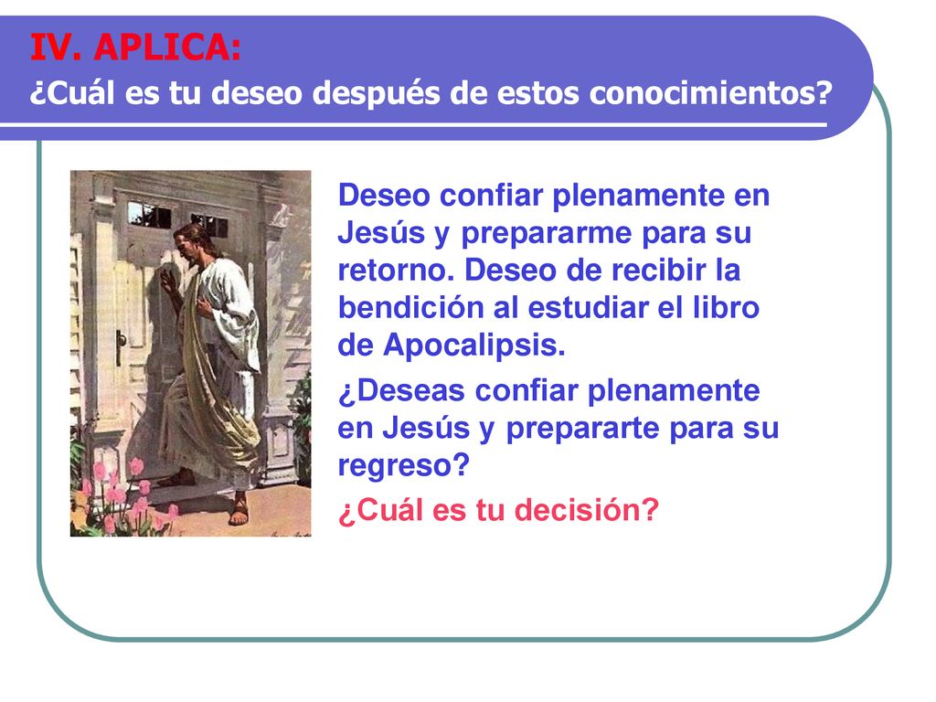 IV. APLICA: ¿Cuál es tu deseo después de estos conocimientos