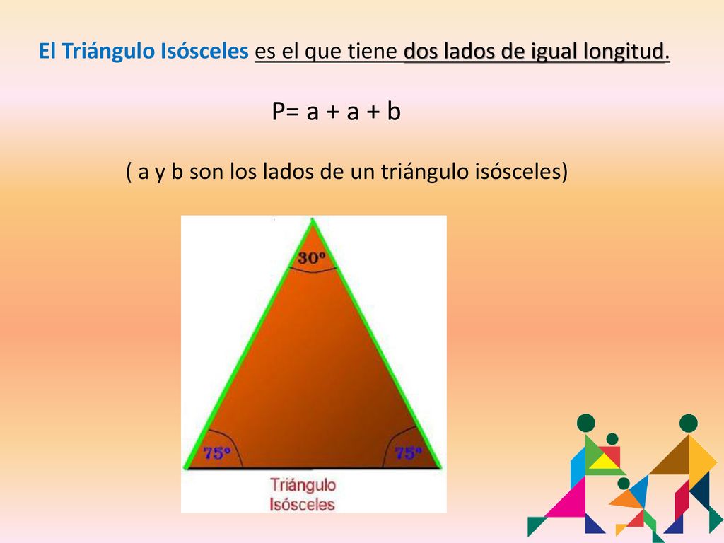 El Triángulo Isósceles es el que tiene dos lados de igual longitud.