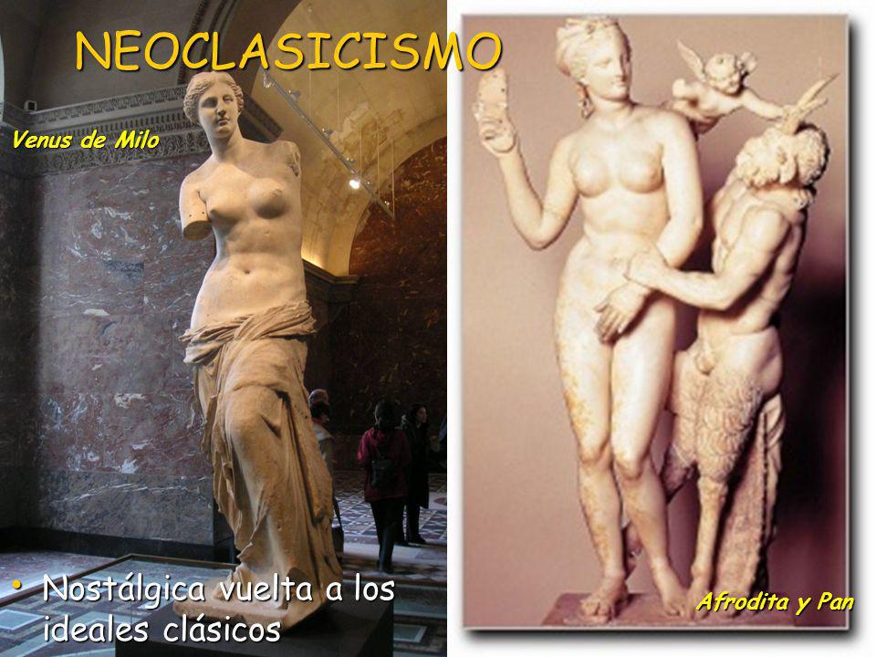 NEOCLASICISMO Nostálgica vuelta a los ideales clásicos Venus de Milo