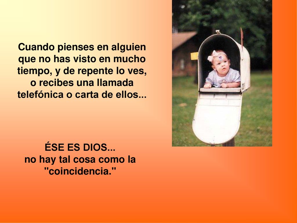 ÉSE ES DIOS... no hay tal cosa como la coincidencia.