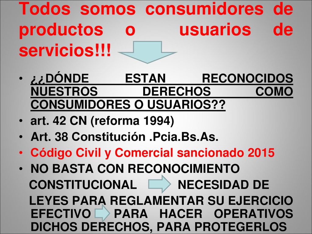 Todos somos consumidores de productos o usuarios de servicios!!!