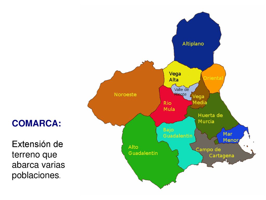 COMARCA: Extensión de terreno que abarca varias poblaciones.