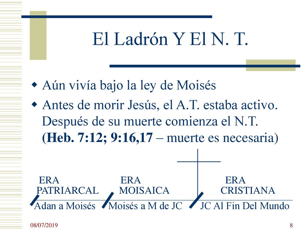 El Ladrón Y El N. T. Aún vivía bajo la ley de Moisés