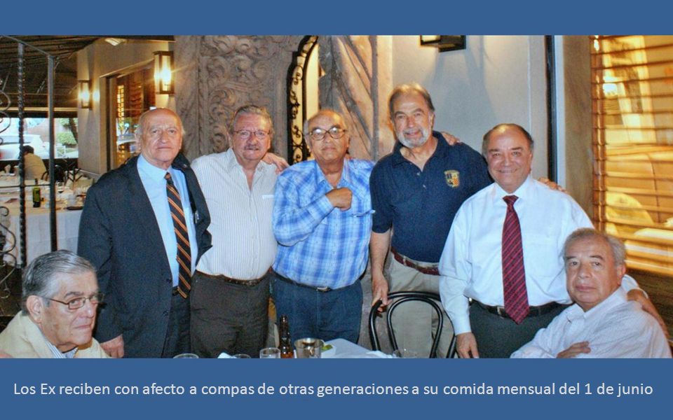 Los Ex reciben con afecto a compas de otras generaciones a su comida mensual del 1 de junio