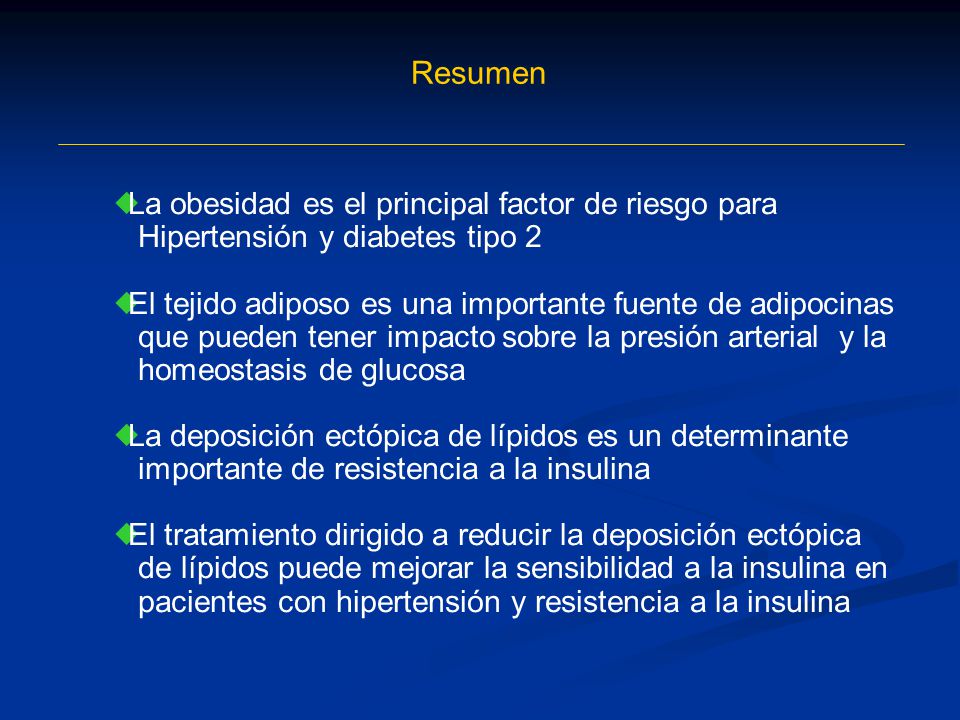 Resumen La obesidad es el principal factor de riesgo para