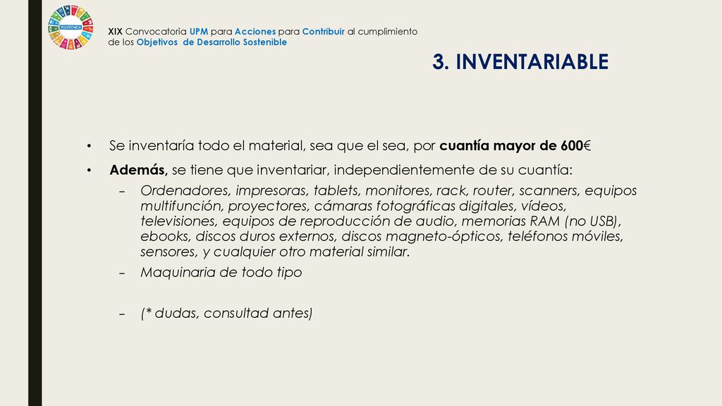 XIX Convocatoria UPM para Acciones para Contribuir al cumplimiento