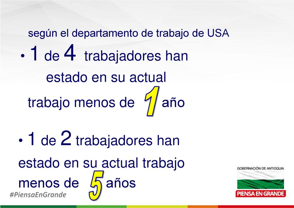 1 5 1 de 4 trabajadores han estado en su actual trabajo menos de año