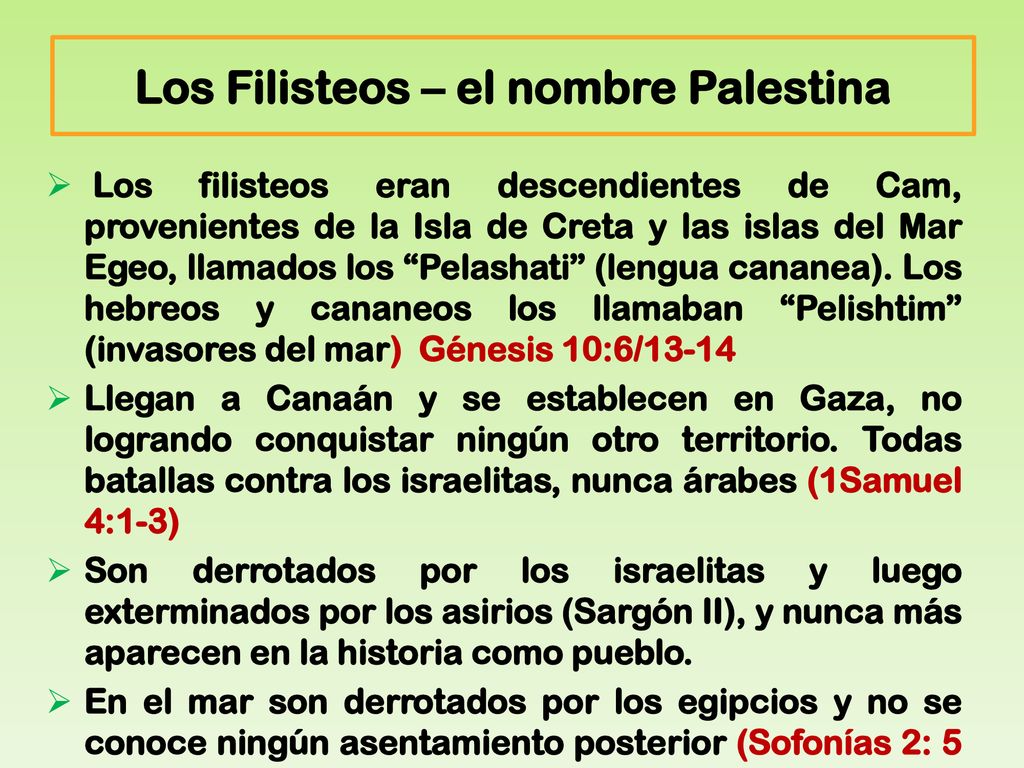 Los Filisteos – el nombre Palestina