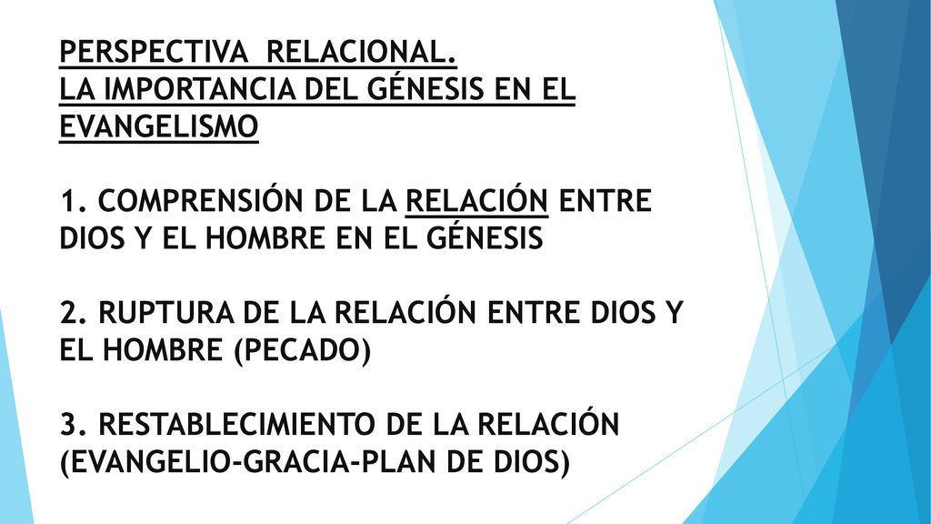 PERSPECTIVA RELACIONAL. LA IMPORTANCIA DEL GÉNESIS EN EL EVANGELISMO 1