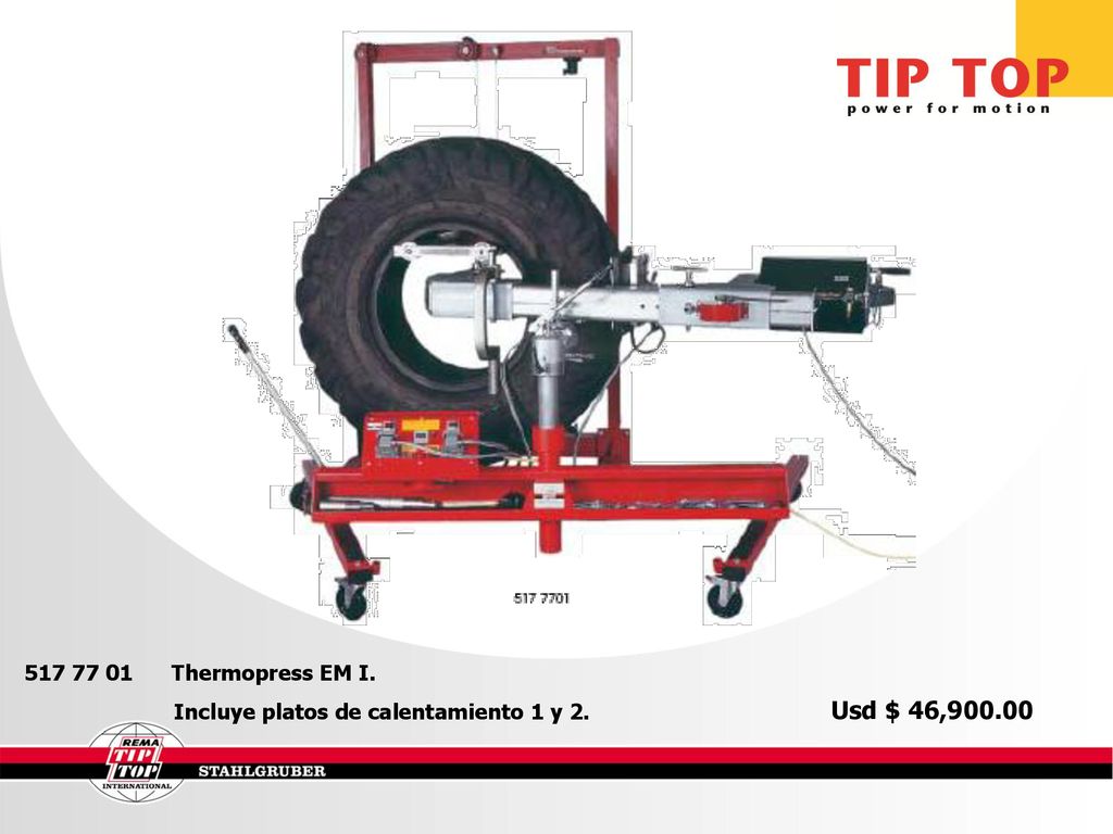 Thermopress EM I. Incluye platos de calentamiento 1 y 2. Usd $ 46,900.00
