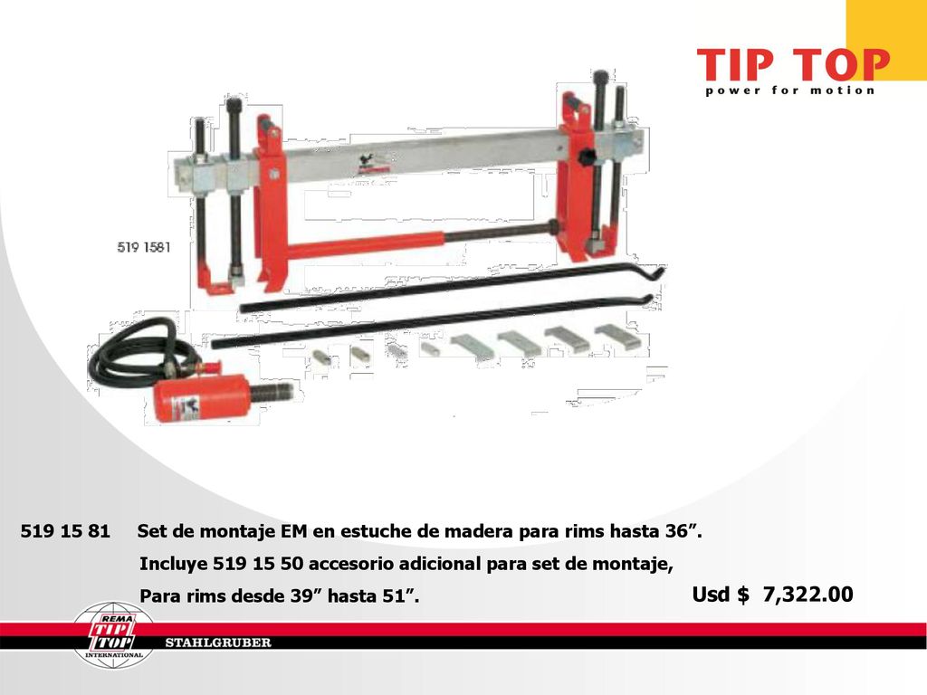 Set de montaje EM en estuche de madera para rims hasta 36 .