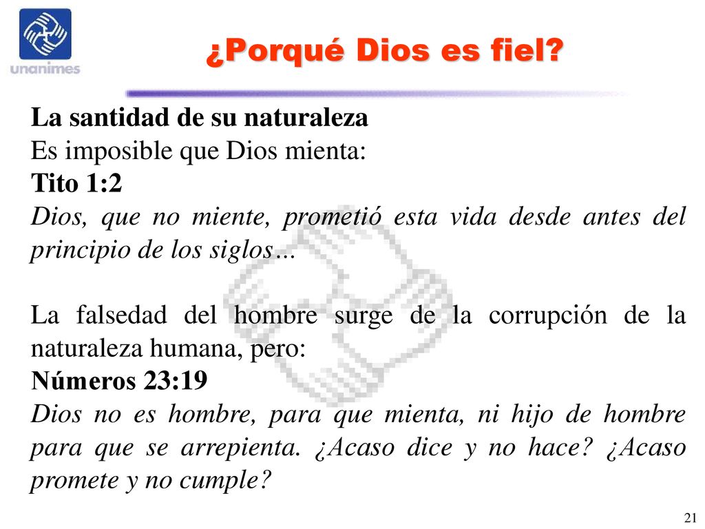 ¿Porqué Dios es fiel La santidad de su naturaleza