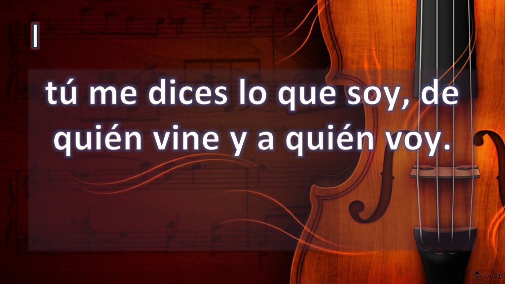 tú me dices lo que soy, de quién vine y a quién voy.