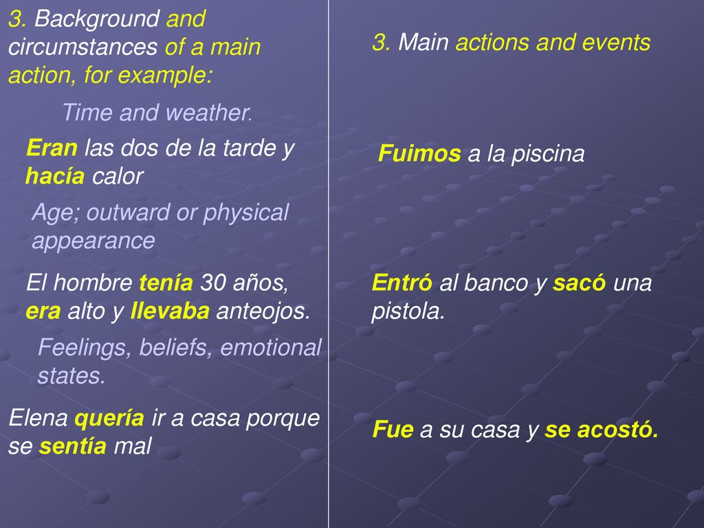 3. Background and circumstances of a main action, for example: