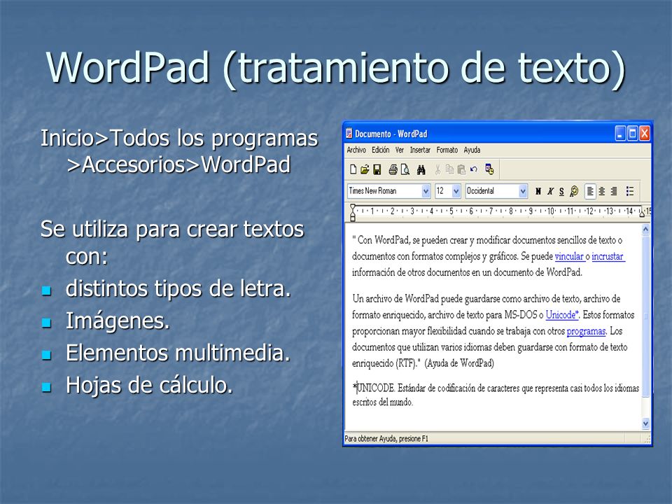 WordPad (tratamiento de texto)