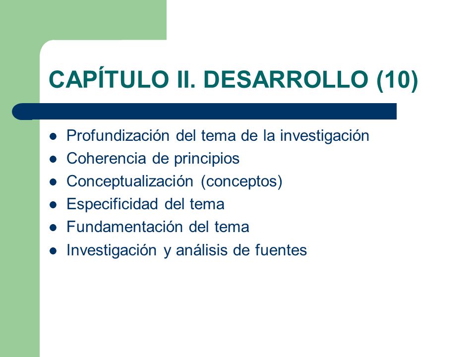 CAPÍTULO II. DESARROLLO (10)