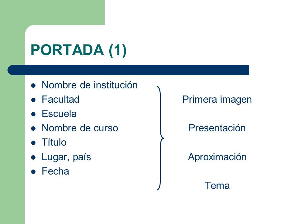 PORTADA (1) Nombre de institución Facultad Escuela Nombre de curso