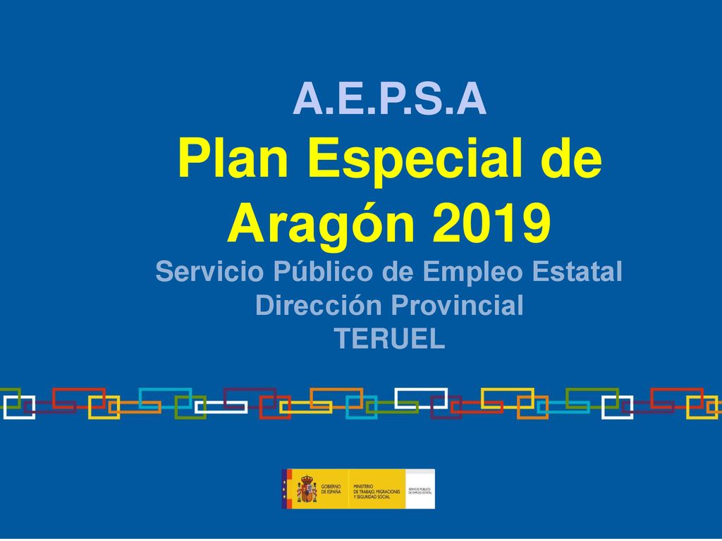 Plan Especial de Aragón 2019 Servicio Público de Empleo Estatal