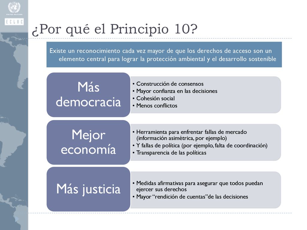 Más democracia Mejor economía Más justicia ¿Por qué el Principio 10