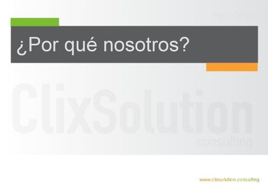 Perfil Corporativo ¿Por qué nosotros