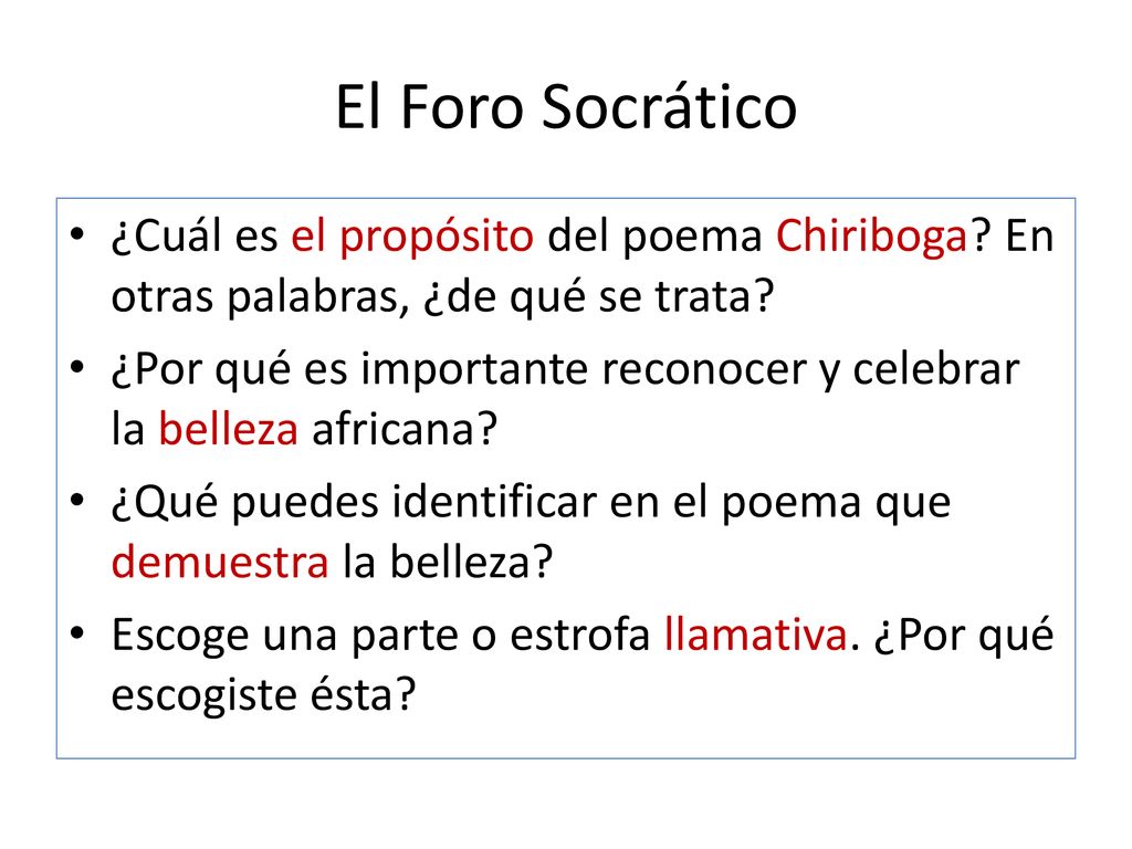 El Foro Socrático ¿Cuál es el propósito del poema Chiriboga En otras palabras, ¿de qué se trata
