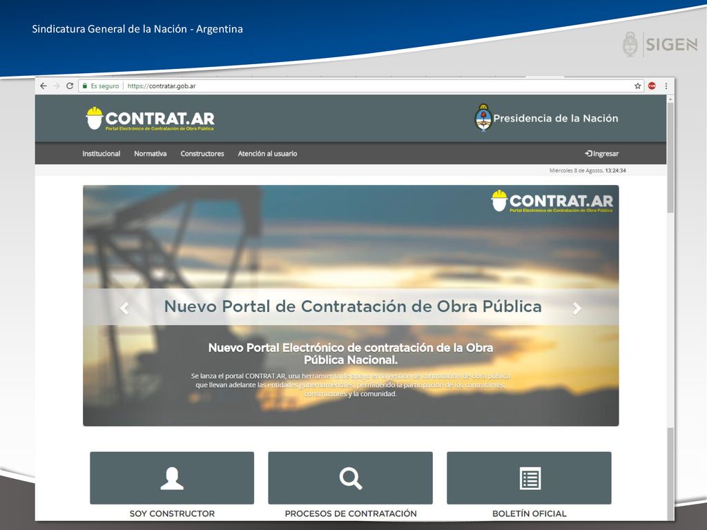 Nuestro actual sistema de control del sector público nacional, diseñado por la Ley de Administración Financiera y de los Sistemas de Control del Sector Público Nacional, Ley , ha creado como órgano de control interno del Poder Ejecutivo Nacional a la Sindicatura General de la Nación, SIGEN (artículos 96 y 100) , órgano normativo, de supervisión y coordinación , y a la Auditoría General de la Nación como órgano rector del Sistema de Control Externo, dependiente del Congreso Nacional.