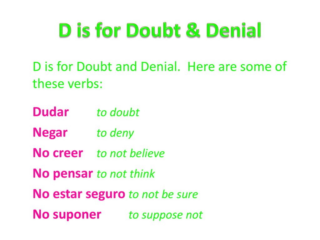 D is for Doubt & Denial