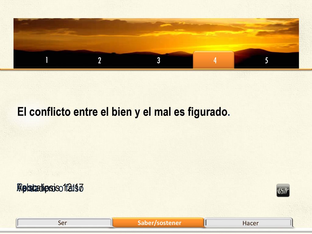 El conflicto entre el bien y el mal es figurado.
