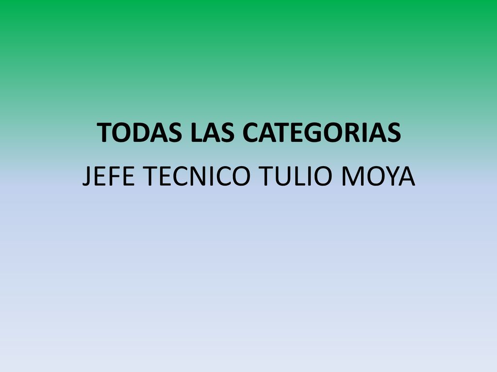 TODAS LAS CATEGORIAS JEFE TECNICO TULIO MOYA
