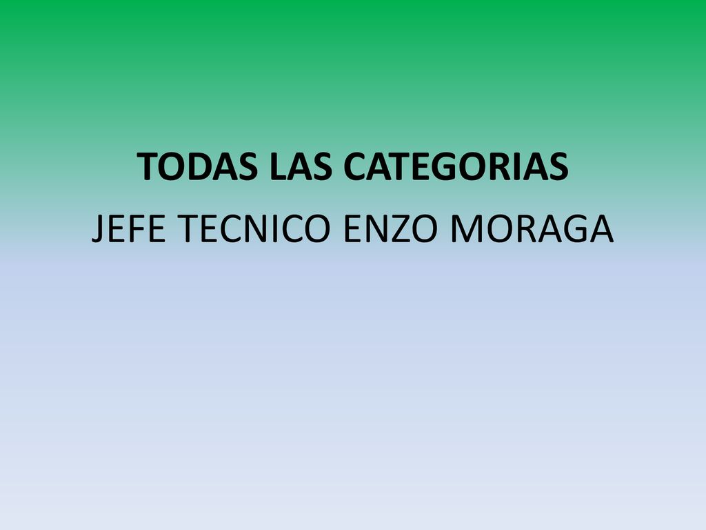TODAS LAS CATEGORIAS JEFE TECNICO ENZO MORAGA