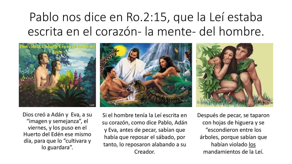 Pablo nos dice en Ro.2:15, que la Leí estaba escrita en el corazón- la mente- del hombre.