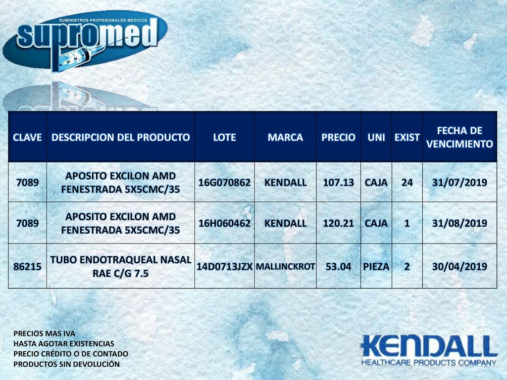 DESCRIPCION DEL PRODUCTO LOTE MARCA PRECIO UNI EXIST
