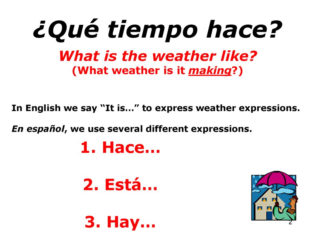 What is the weather like (What weather is it making )