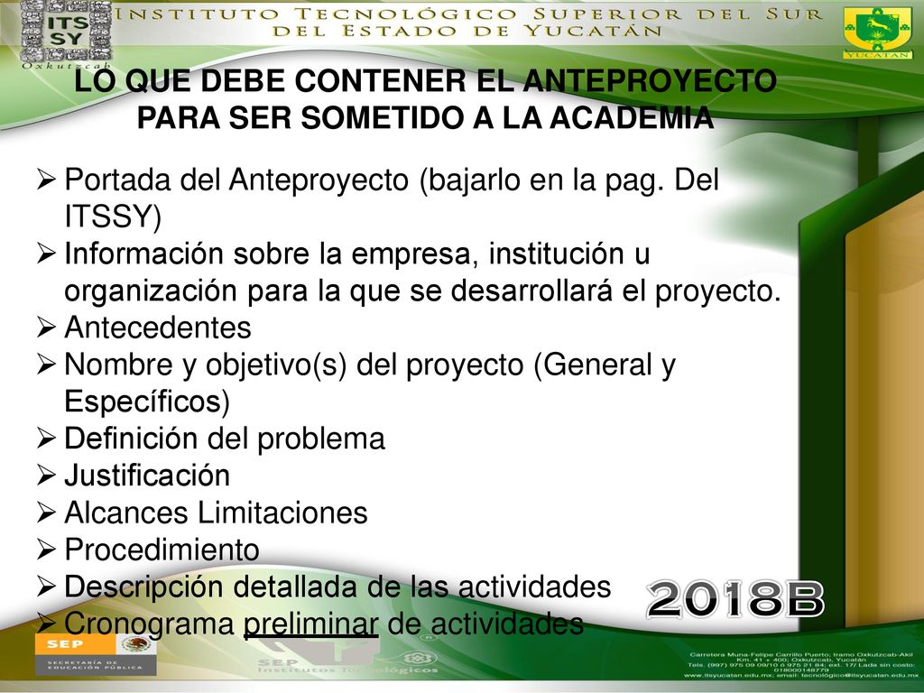 LO QUE DEBE CONTENER EL ANTEPROYECTO PARA SER SOMETIDO A LA ACADEMIA