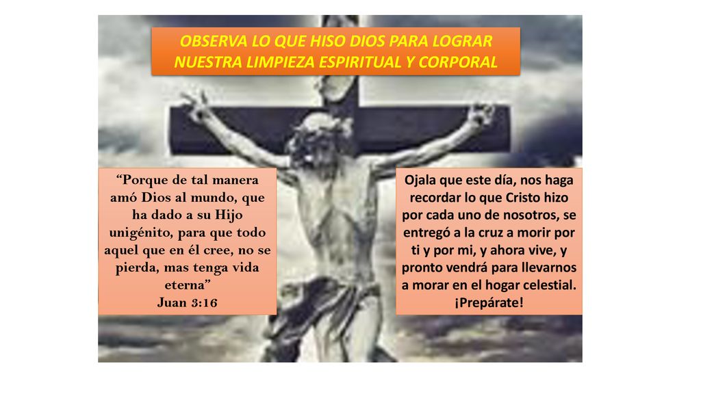 OBSERVA LO QUE HISO DIOS PARA LOGRAR NUESTRA LIMPIEZA ESPIRITUAL Y CORPORAL