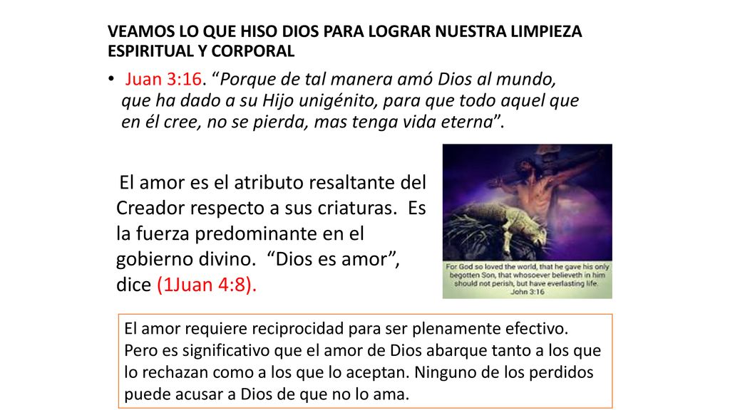 VEAMOS LO QUE HISO DIOS PARA LOGRAR NUESTRA LIMPIEZA ESPIRITUAL Y CORPORAL