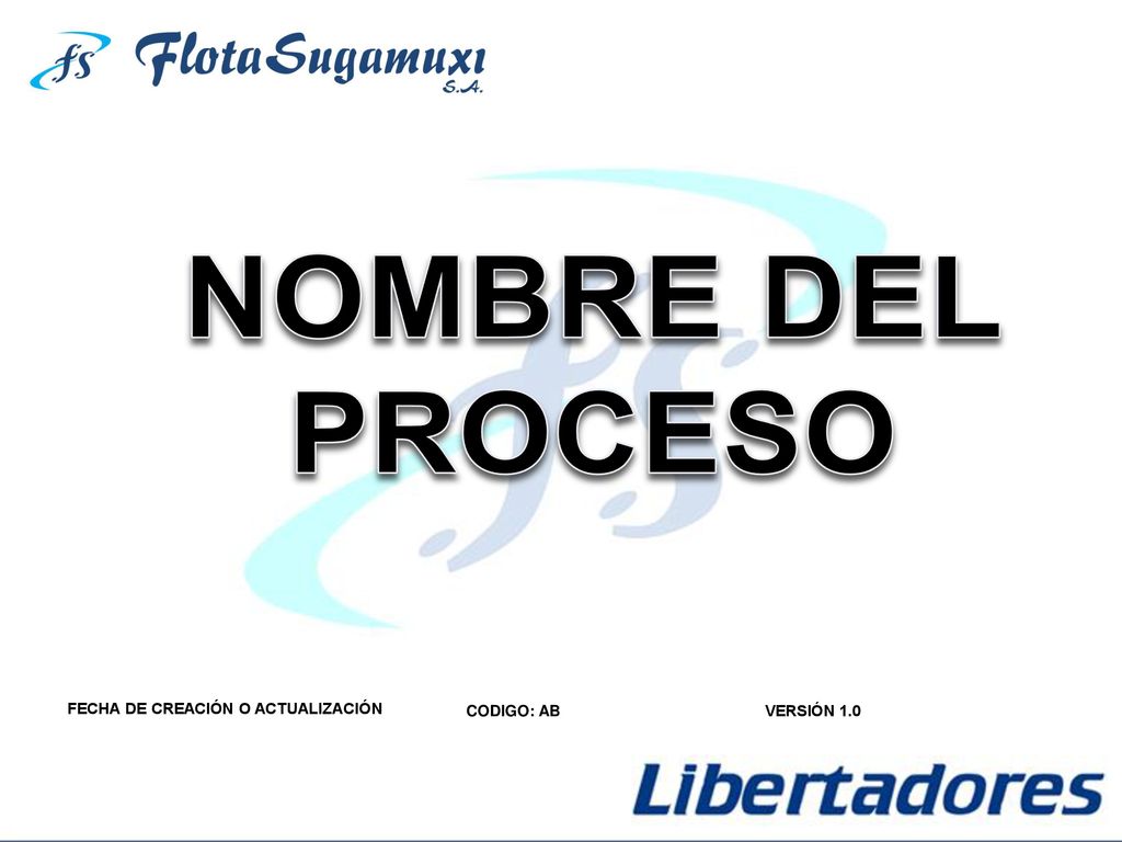 NOMBRE DEL PROCESO FECHA DE CREACIÓN O ACTUALIZACIÓN VERSIÓN 1.0