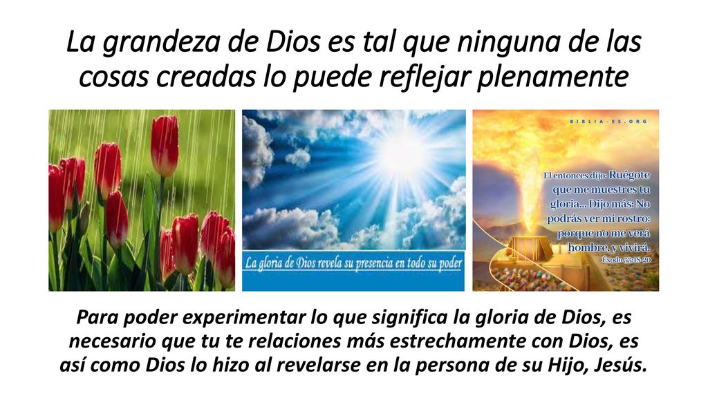 La grandeza de Dios es tal que ninguna de las cosas creadas lo puede reflejar plenamente