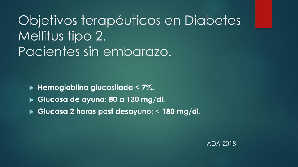 Objetivos terapéuticos en Diabetes Mellitus tipo 2