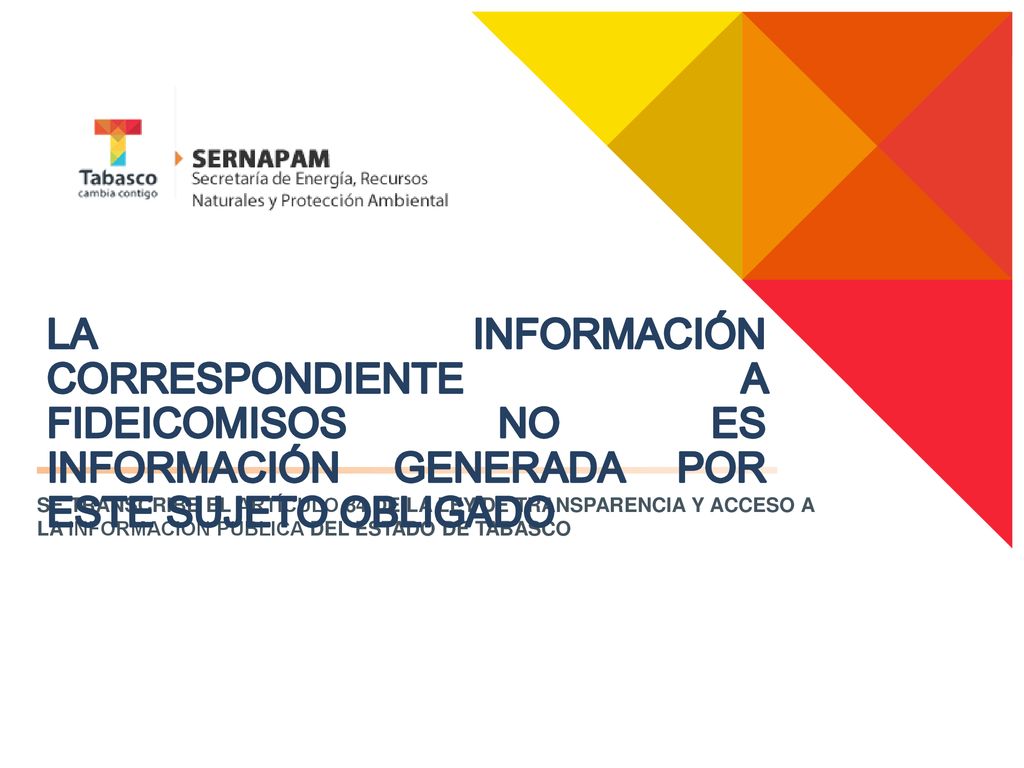 LA INFORMACIÓN CORRESPONDIENTE A FIDEICOMISOS NO ES INFORMACIÓN GENERADA POR ESTE SUJETO OBLIGADO
