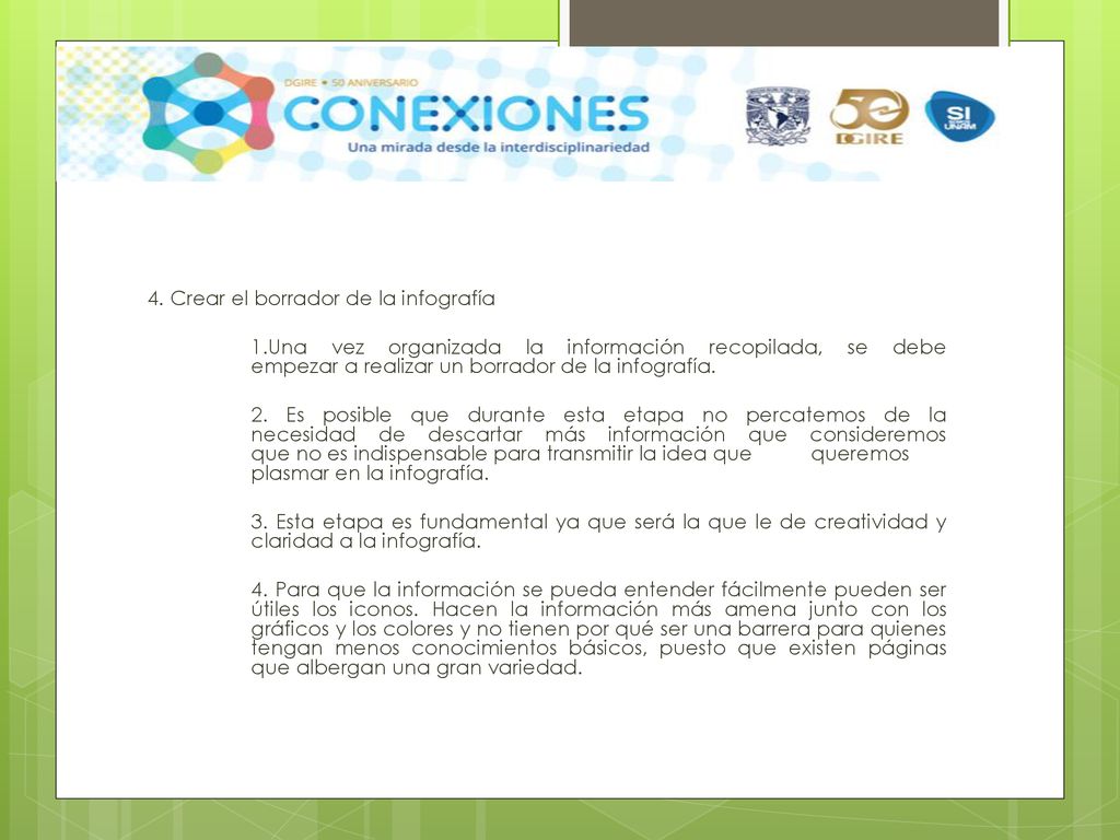 4. Crear el borrador de la infografía 1