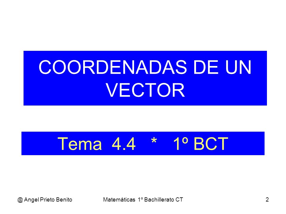 COORDENADAS DE UN VECTOR