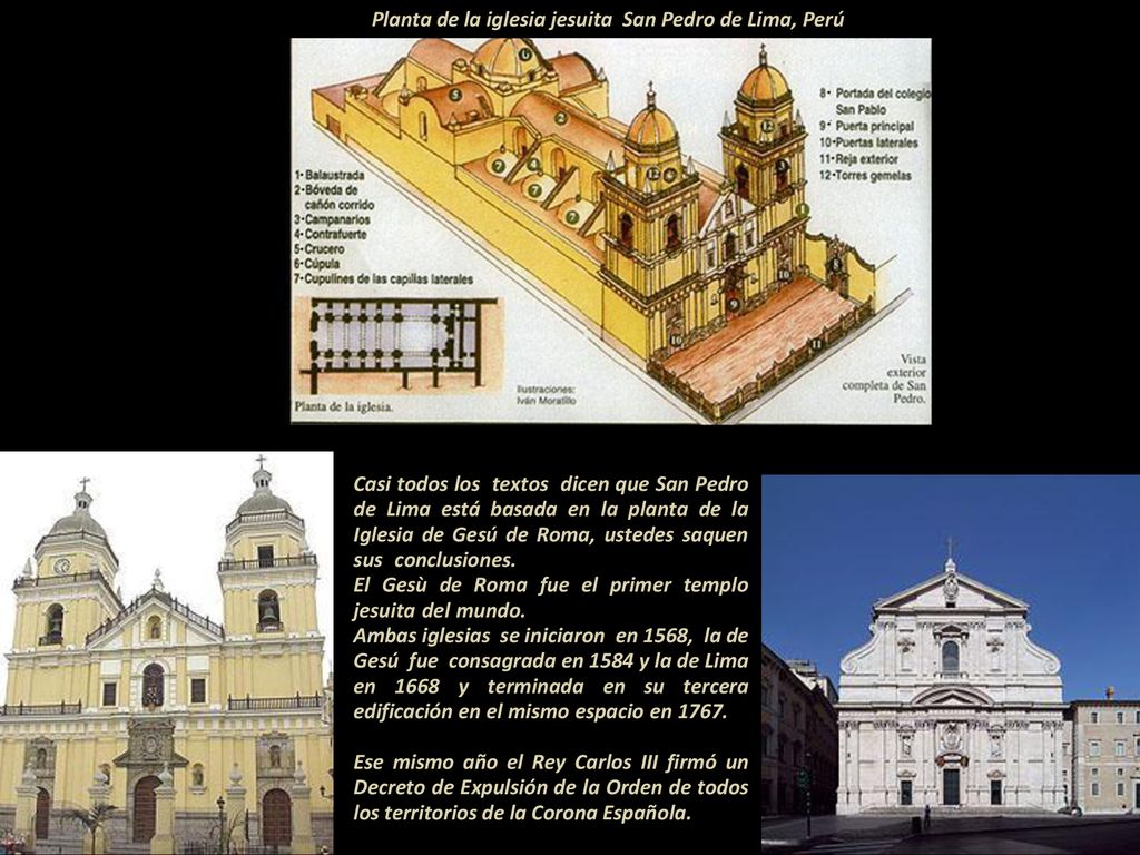 Planta de la iglesia jesuita San Pedro de Lima, Perú
