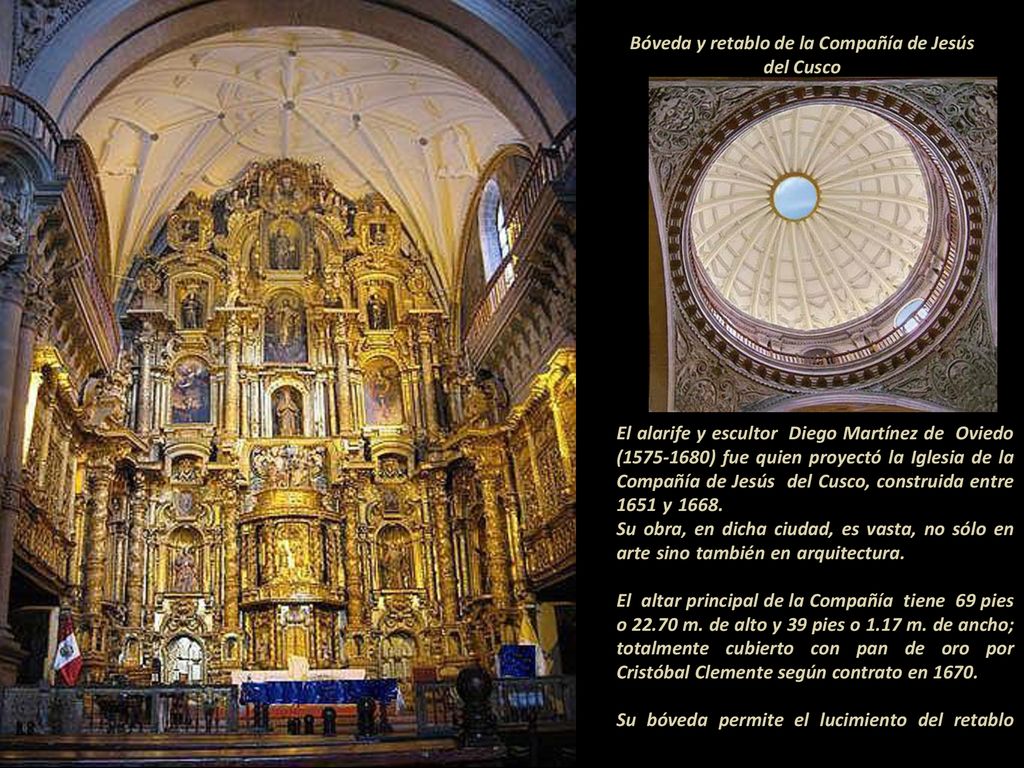 Bóveda y retablo de la Compañía de Jesús del Cusco