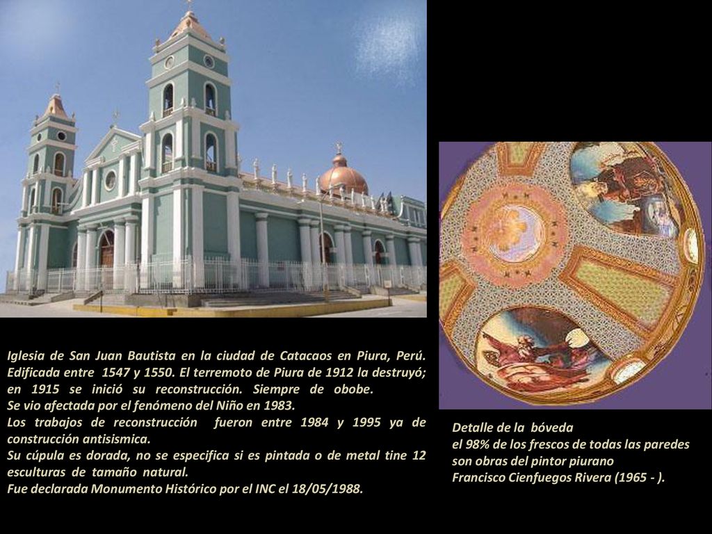Iglesia de San Juan Bautista en la ciudad de Catacaos en Piura, Perú